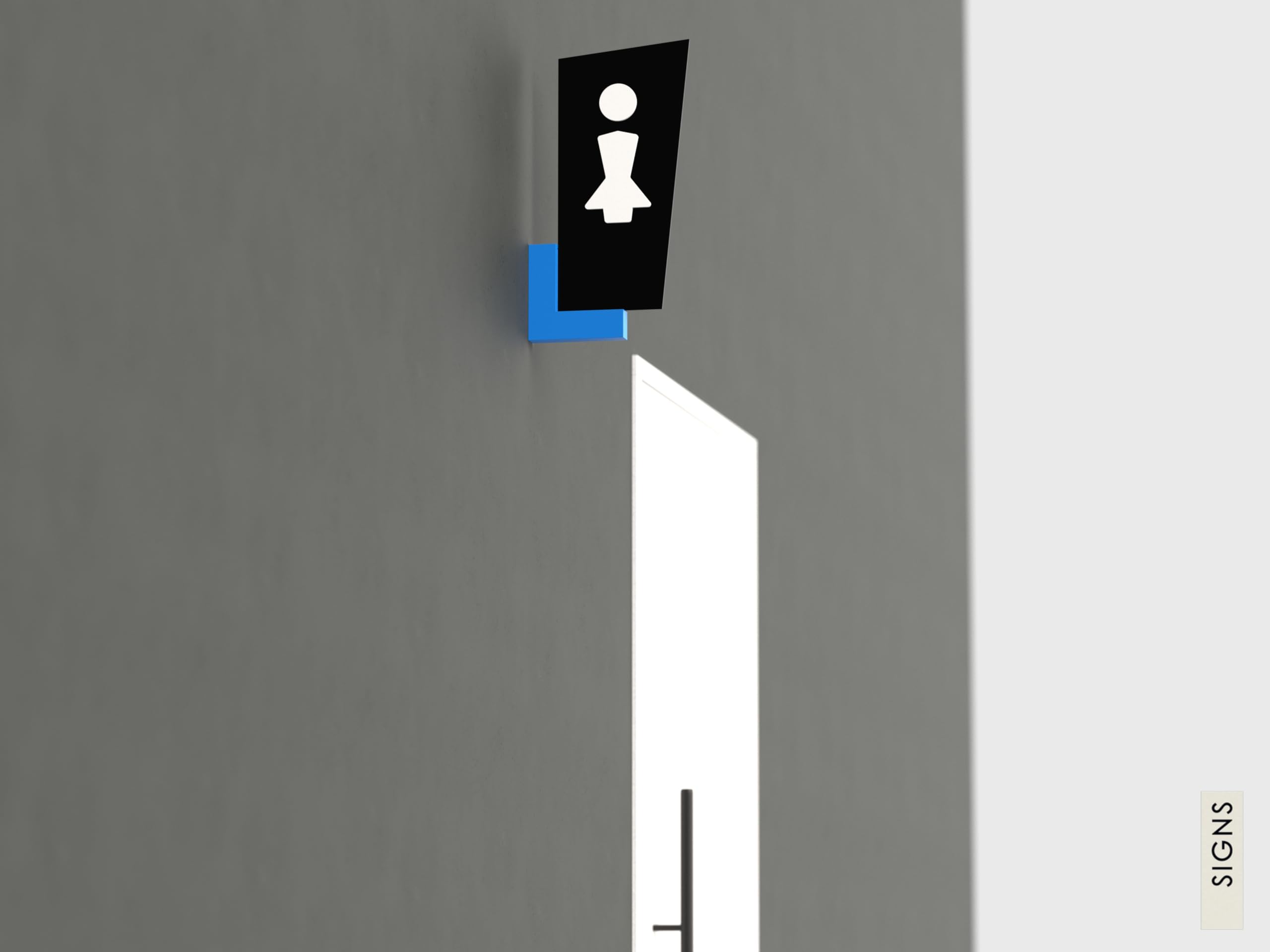 3 Insegne Toilette Personalizzate – Simboli a scelta - Segnaletica Bagno Uomo Donna Disabili Targhe WC – Cartelli a Bandiera con Supporto Parete Freccia Colorata