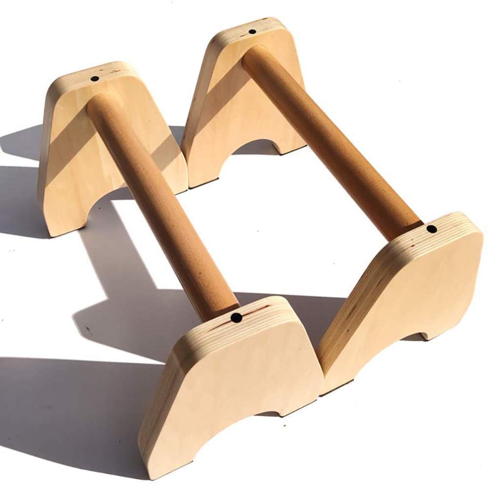 Triangular parallets made of wood for strength training, gymnastics, yoga, handstand bars, push up handles