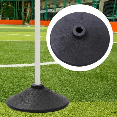 Vaveren Weighted Slalom Pole Base Soccer Training Accessory Rubber Base for Soccer Agility Pole for Playground Yard Hockey Basketball, S