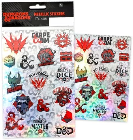 Dungeons and Dragons Stickers Set - Bundle with 60+ DND Stickers Featuring Dragons, Mythical Creatures, More for Decorating | D&D Party Favors for Kids, Boys, Girls, Teens, Adults image 4