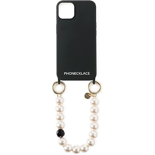 フォンネックレス iPhone 13 シリコンケース ハンドチェーンストラップ付き [ ショートストラップケース ハンディストラップ 転落防止 スマホ ] ブラック PN23253i13BK【国内正規品】