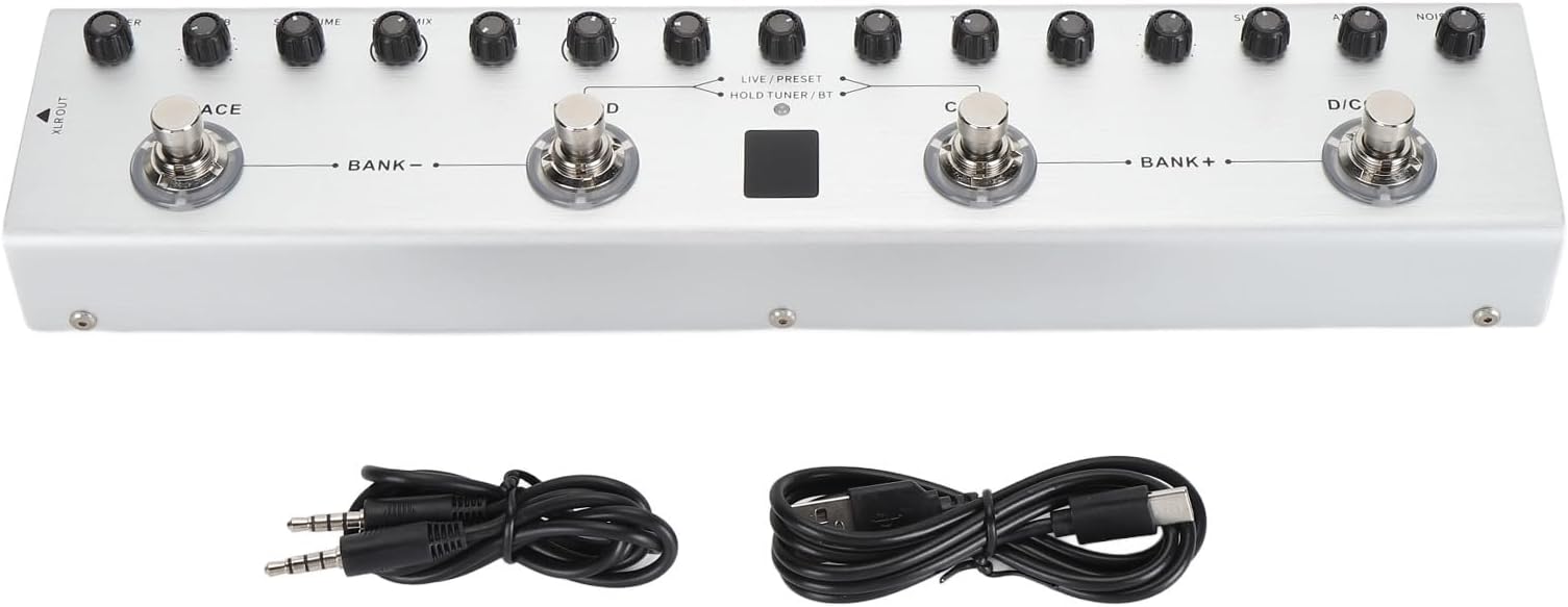 Fabater Bass Multi Effects Pedal with IR Loading 9 AMP Model, 36 Synthesizer Tones Processor for Bass, Preamp Compressor Boost Fuzz Octave, Built in 3000mAh Battery