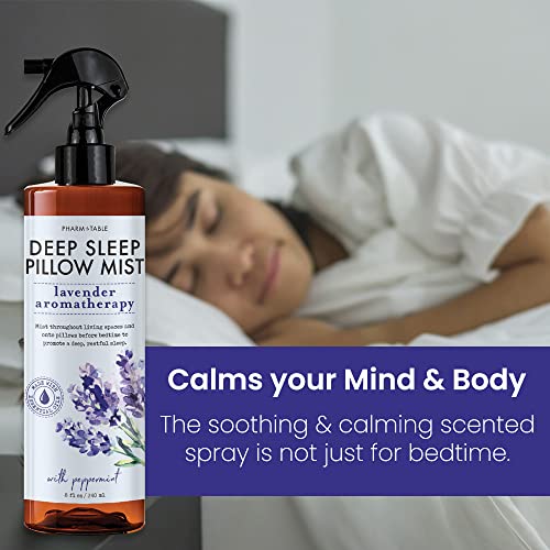 Pharm To Table Deep Sleep Lavender Pillow Mist, Soothing And Relaxing Pillow Spray, Light, Pleasant Scent, Large Spray Bottle 8Oz / 240Ml #TOP2