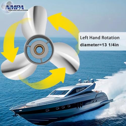 Image of VIF Boat Propeller with Yamaha Engines OEM Upgrade Stainless Steel Outboard Motors 60 /70 /75 /80 /85 /90 /100 /115 HP 15 Tooth, RH,14p 15p 17p 19p 21p