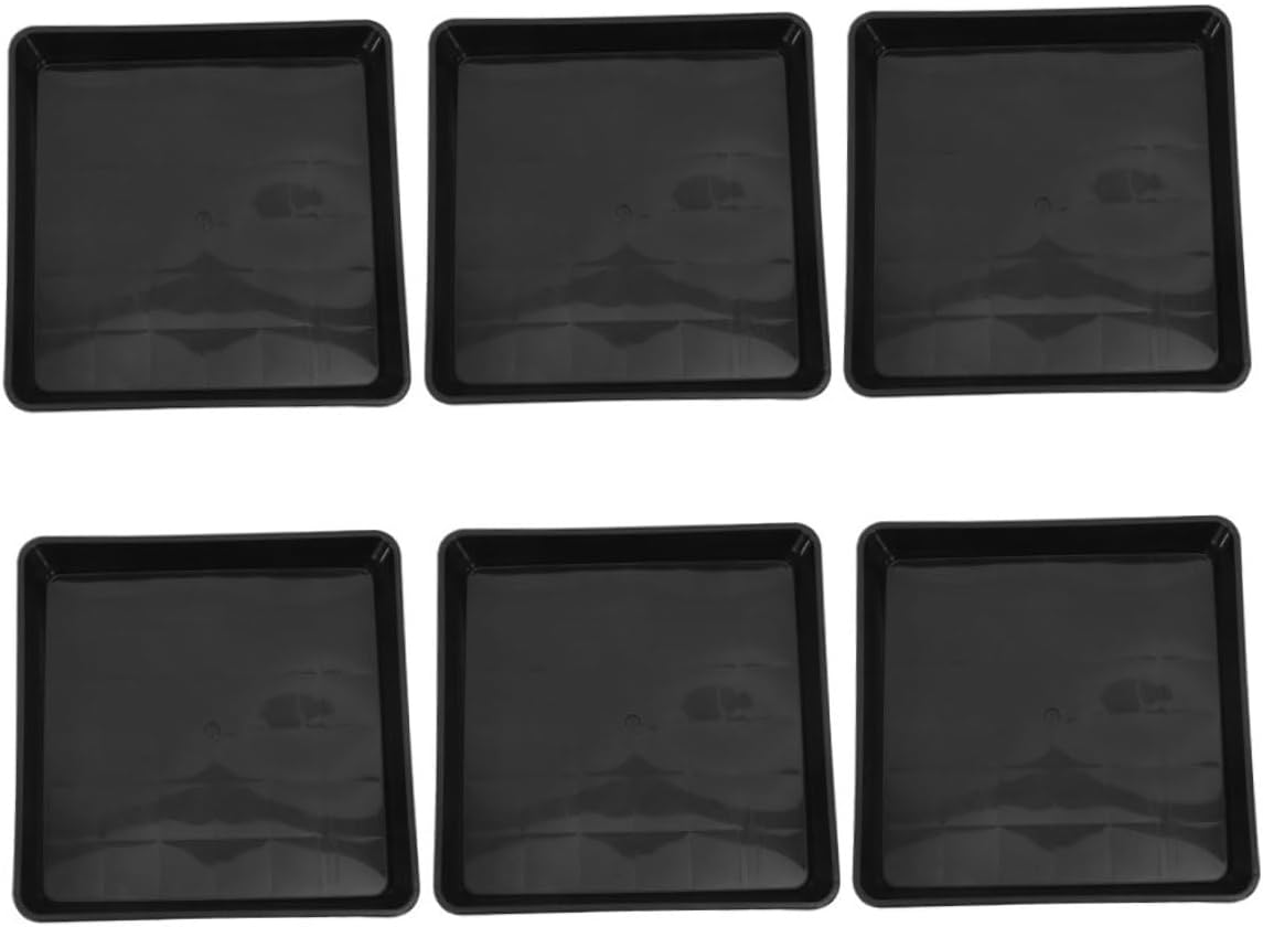 MERRYHAPY 6pcs Square Outdoor Pot Holder Heavy Duty Flower Pot Drip Tray Indoor Planter Saucer Plant Water Tray for Garden