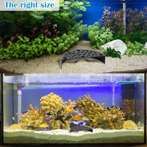 Image of 2Pcs Black Shrimp Cave Ornaments, Good Size Half Moon Shrimp House Decor, Fish Hiding Tools Supplies, Accessories Decor Supplies Can Be Used in Aquariums