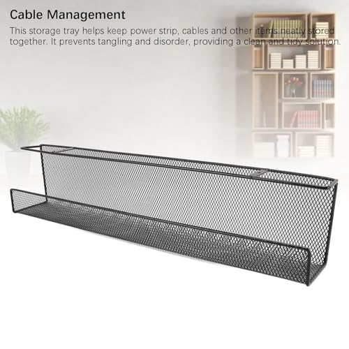PerGar Bandeja Organizador de Cables Adhesiva para Debajo del Escritorio, Bandeja de Metal para Gestión de Cables Grande miniatura 7