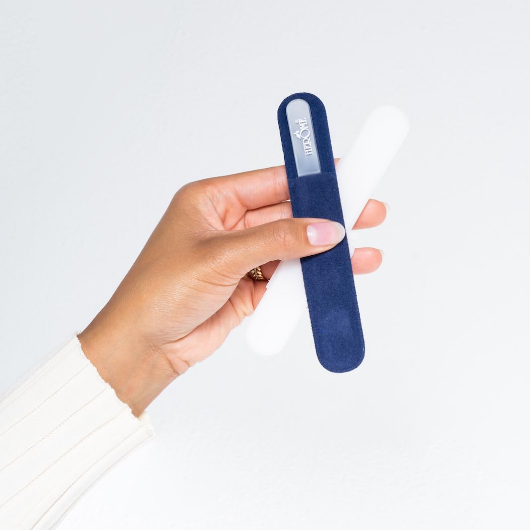 Herome Combi-Pack Repousse-Cuticule, Lime à Ongles en Verre Format Voyage & Stylo Magique Pour Cuticules (Cuticle Pusher, Glass Nail File Travel-Size & Cuticle Night Repair (Wonderpen))
