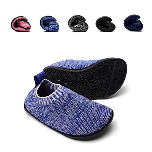 Sosenfer Toddler Slipper Socks for Girls Boys with Rubber Sole Non-Slip Knit Lightweight House Slippers for Kids-BAOLAN-8.5