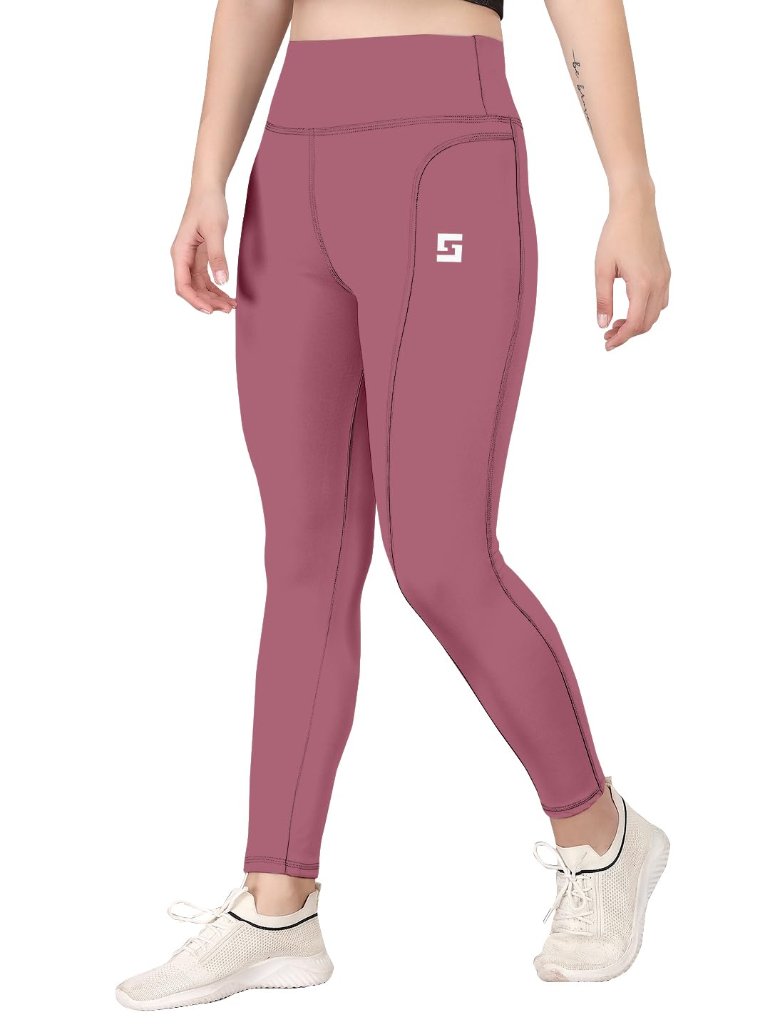 High-Waist Track Pant Trouser with Phone Pockets, Side Pockets, Trouser, Yoga Pant, Slim Fit, Ankle Length-image-16