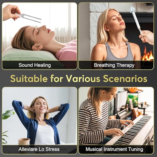 tuning forks for healing set 128hz 256hz 512hz tuning fork with reflex hammer for healingfrequency instrumentsound therapychakrayoga and meditation tools silvery stress relief gift