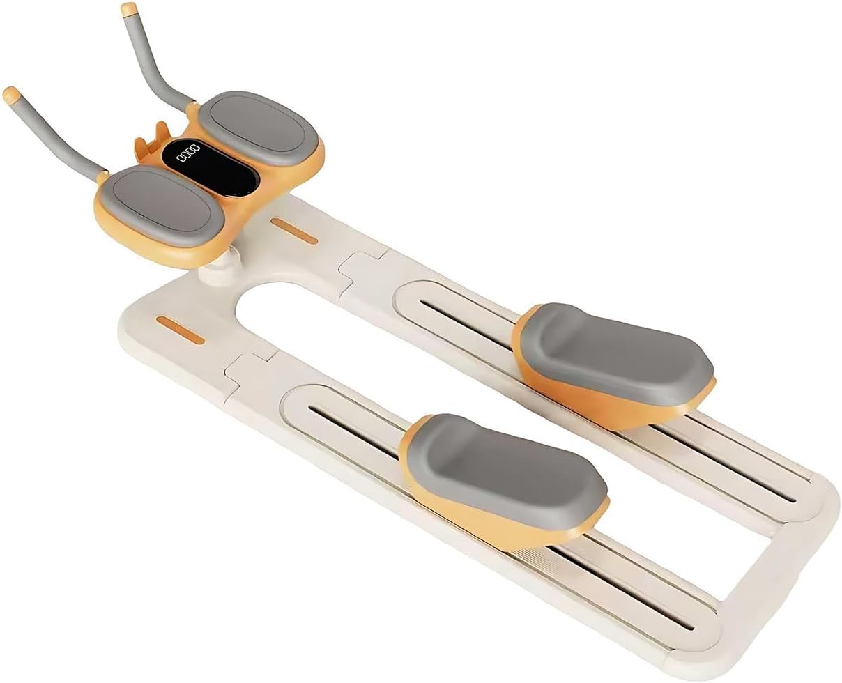 Spine Twist and Stretch Trainer Ab Machine Back Stretcher Core Workout Lower Back Training Full Body Stretch Crawling Exercise Fitness Twist Workout Waist Leg Training Machine Beige