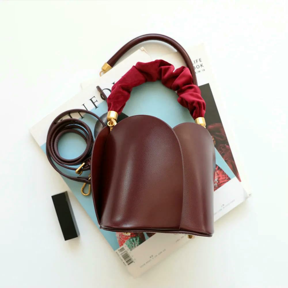 Sac Seau Femme Solide en Cuir Véritable Dames Sacs À Bandoulière Forme De Fleur Fourre-Tout De Luxe Sacs À Main Sacs À Main