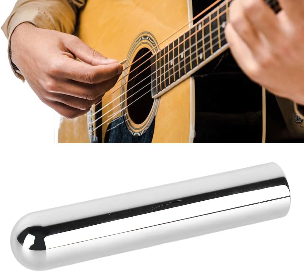 Stainless Steel Guitar Slide Bar – Guitar Roundnose Acoustic Tone Bar Multifunctional Steel Round Nose Design for Acoustic Guitars