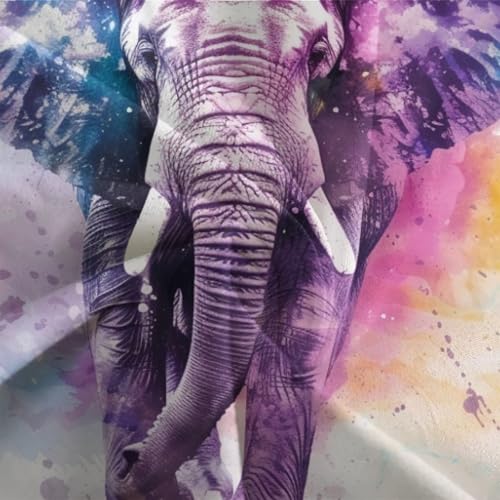 Lit éléphant 3D housse de couette microfibre anti-glisse avec zip solide