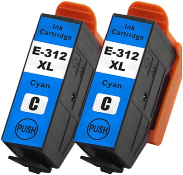 2 cartuchos de tinta remanufacturados cian de repuesto para 312 XL 312XL T312 T312XL Uso con XP-8500 XP-8500 XP-8600 Impresora