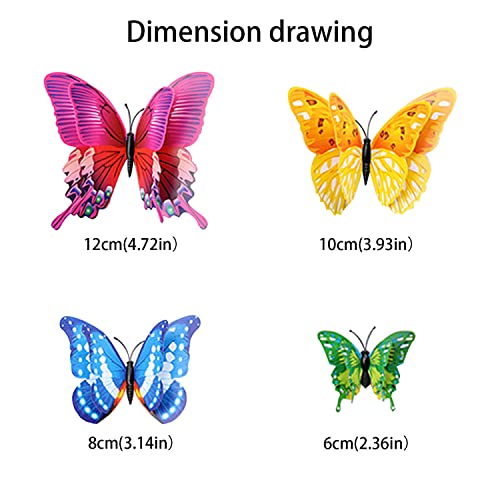 24er-Set 3D Schmetterling Wandaufkleber - Abnehmbare Dekorative Schmetterlinge für Wohnzimmer, Schlafzimmer & Home Deko