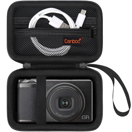 Canboc Funda cámara Digital Canon PowerShot V1, Bolsa para cámara PowerShot V1 Point and Shoot 4K Video Vlogging, Bolsillo de Malla para Cable USB, Negro