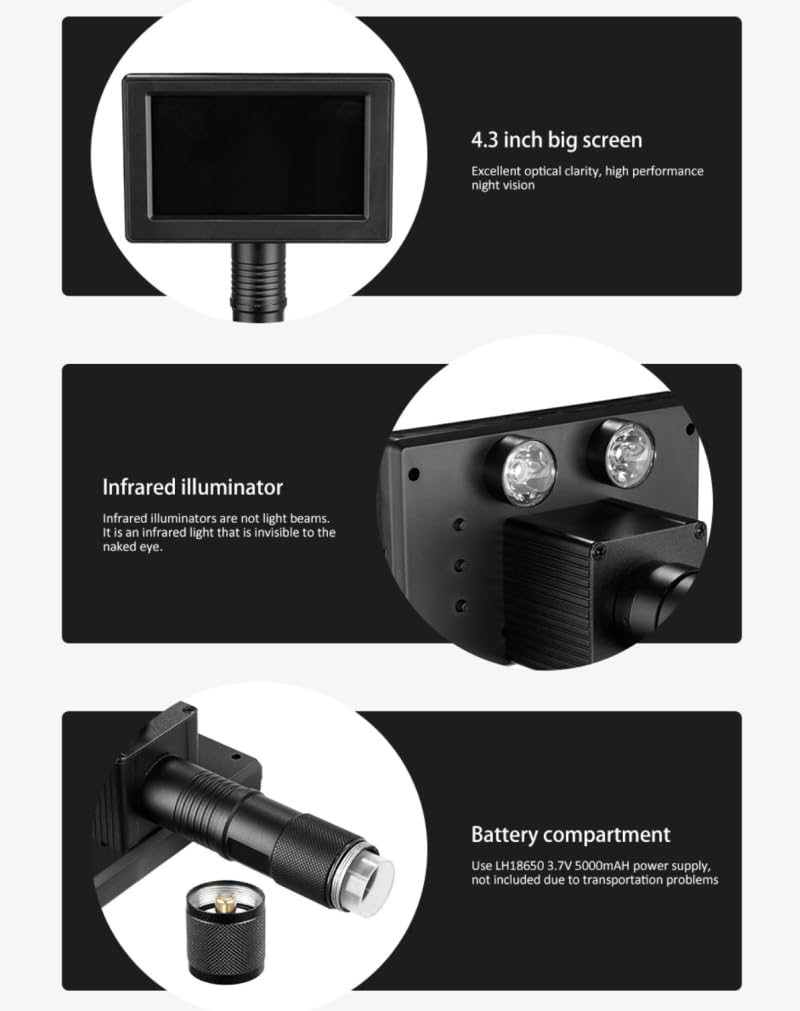 Handheld-Nachtsicht, 850 nm, Infrarot-LEDs + IR-Taschenlampe, Kameras, Outdoor-Zielfernrohr, wasserdichte Wildtier-Fallenkameras A
