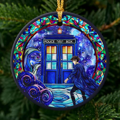34HD Blue Police Box Christmas Ornaments 2026, Birthday Gifts for Women