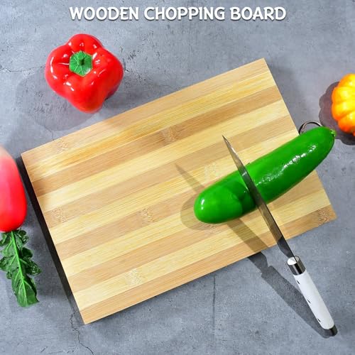 Image of Natural Wood Chopping Cutting Board for Kitchen - BPA-Free, Ideal for Vegetables, Fruits & Cheese | Durable & User-Friendly