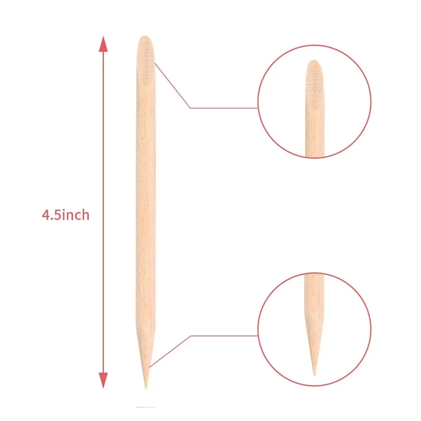 Palitos de Madera Naranja for uñas, 100/500 Unidades, Doble Cabezal, for Quitar cutículas, manicura y pedicura, 11,5 cm, for Recoger Diamantes de imitación.(500pcs Wood)