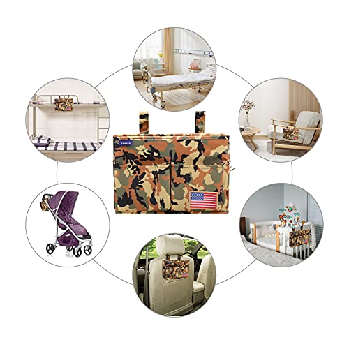 Image of Surblue Bedside Caddy Hanging Organizer Bedside Storage Bag for Bunk and Hospital Beds (Z-Y-Small Desert)
