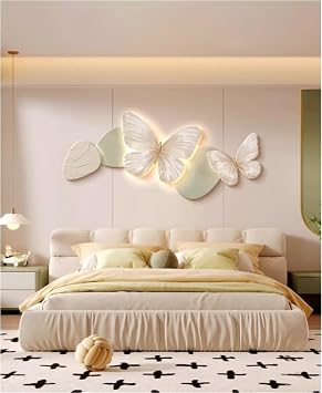 3D Wall Hanging Painting, Butterfly Lamp for Living Room, Modern Wall Art, LED Decor Light for Home DecorationsGreen,31.5 * 14.2in