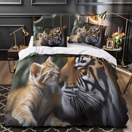 Chaton mignon drap de couette microfibre affection animaux 3D - 2
