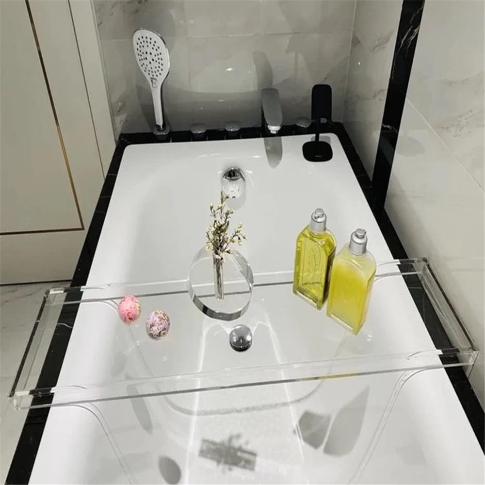 Bandeja transparente de lujo para bañera, elegante estante de almacenamiento para baños relajantes, accesorios de spa, decoración del hogar, organizador de autocuidado