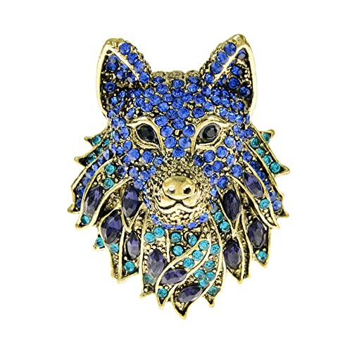 Broche tête de loup en strass, l'accessoire idéal pour vos soirées habillées
