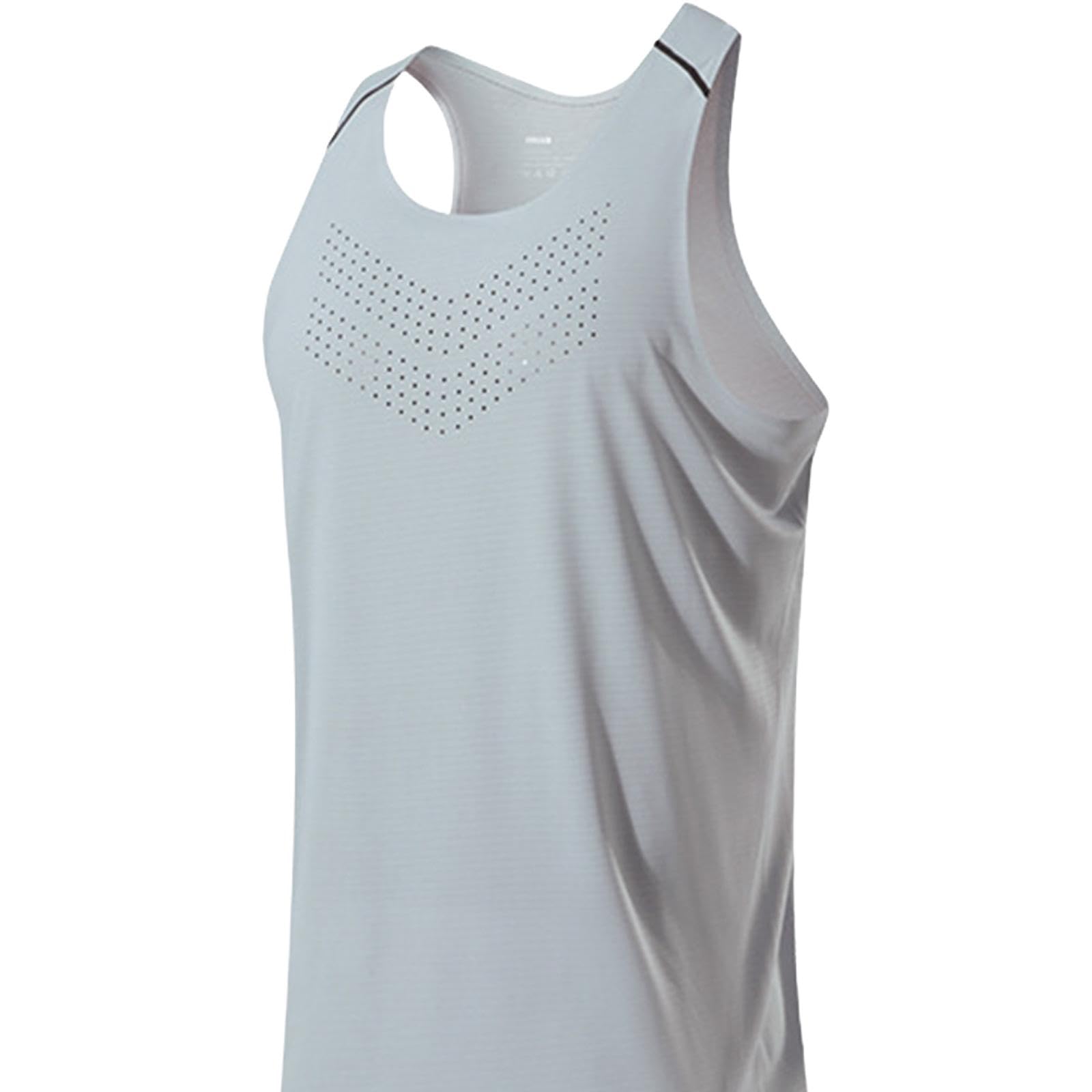 Da Uomo, Allenamento, Magliette Senza Maniche per Uomo, Fitness, Ad Asciugatura Rapida, Maglietta Sportiva Da Corsa, Grigio argento M