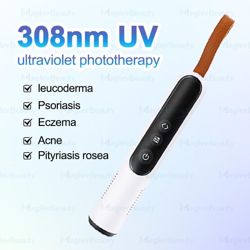 Image of UVThera 308nm LED UVB Pen- Handheld Targeted Light Therapy Device for Vitiligo & Psoriasis | Compact Home Use UVB Device with LCD Timer