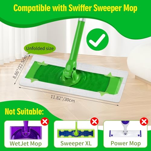 Image of Dry Sweeping Cloths Compatible with Swiffer Sweeper Mop, Disposable Sweeping Dry Pads Refill, Dry Floor Cloths to Clean Dust, Dirt, Pet Hair, 180 Count