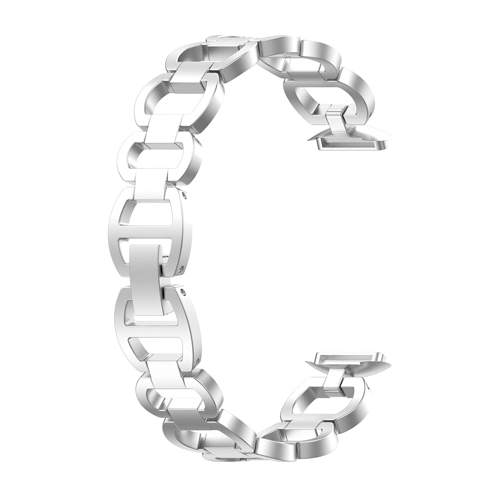 Itonash Metal Straps compatible with Fitbit luxe Strap, Stainless Steel Adjustable Straps Replacement Bands for Fitbit Luxe Smart Watch for Women Men (Silver)