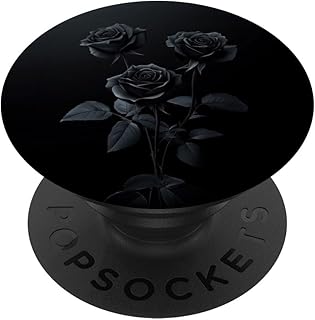 Elegant Black Roses for Gothic and Dark Aesthetic PopSockets Adhesive PopGrip