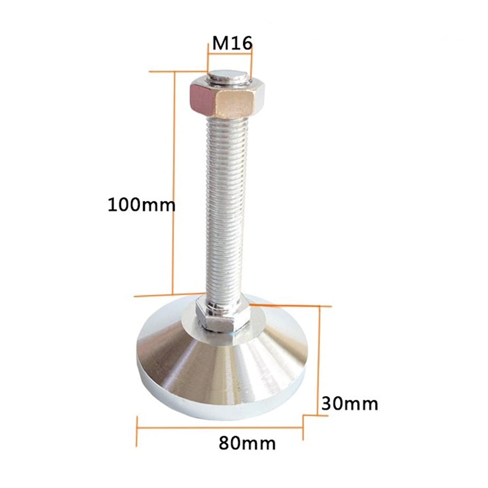 Patas ajustables, Patas para muebles, Pie nivelador ajustable de alta resistencia, pata niveladora for muebles, enderezador de pie con rosca completa, riel nivelador de base de 80 mm(D80 XM20X100mm)