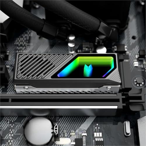 Uhidka Solid State Drive Cooler Built-inFan Hard Drive Heatsink 5V 3 Pin ARGB Brass Heat Sink A - Image 7