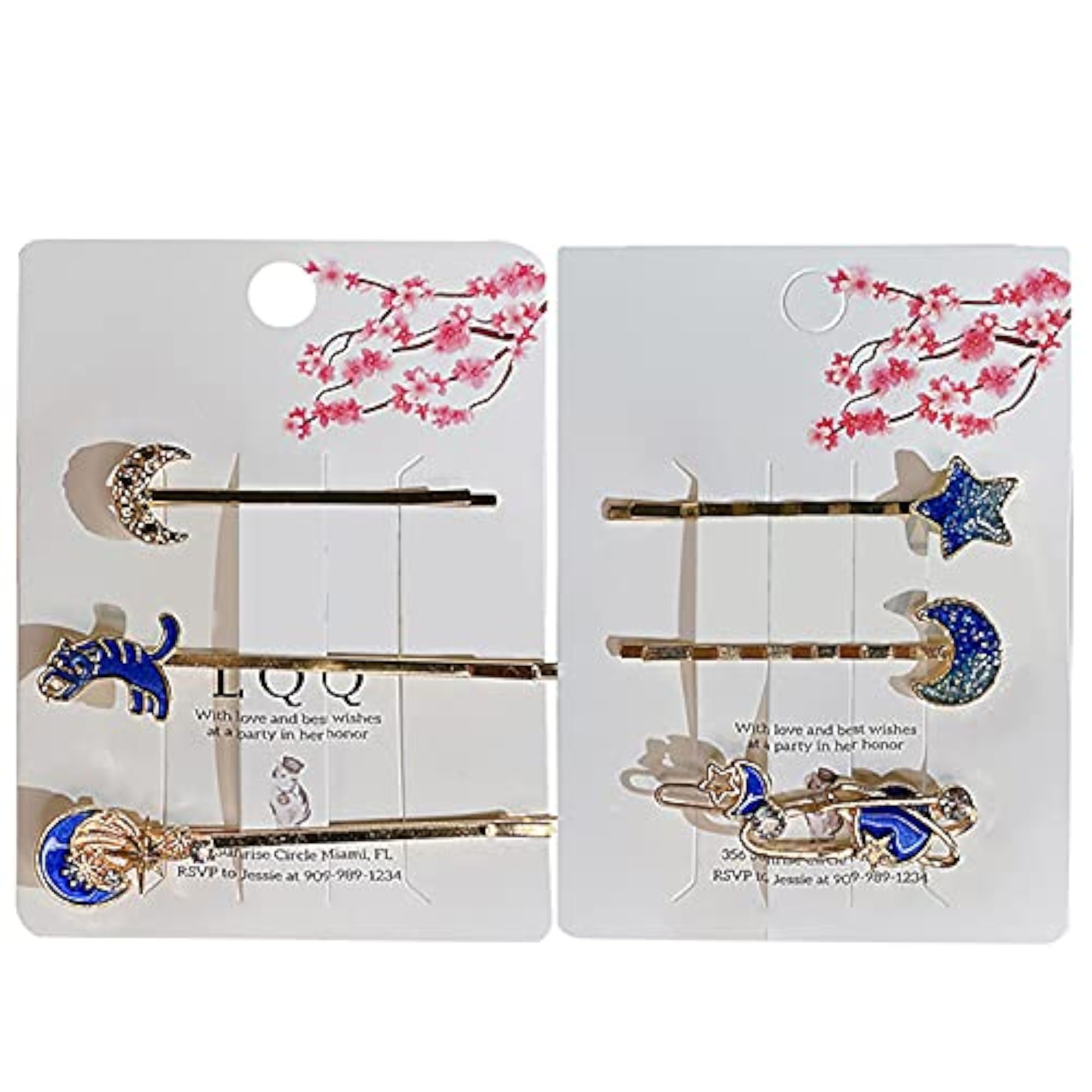 Dainty Star & Moon Hair Pins Set, 6PCS