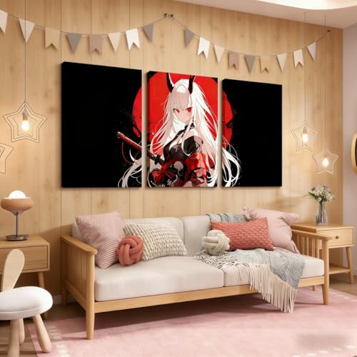 Erosebridal Japanese Anime Framed Wall Decor, Kids Anime Girl Canvas