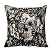 Damuyas Housse de coussin décorative gothique en dentelle avec tête de mort (1 #)