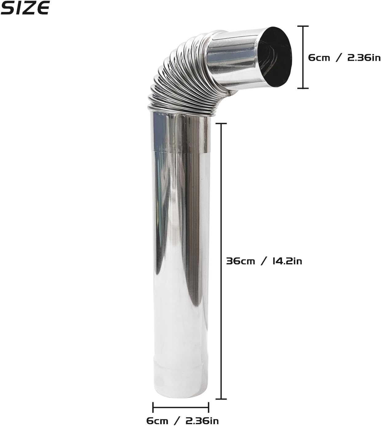 4 Stove Pipe and 90 Degree Elbow Pipe 2.36 inch Camping Wood Stove Chimney for Tent Elbow Chimney Stove Pipe for Camping