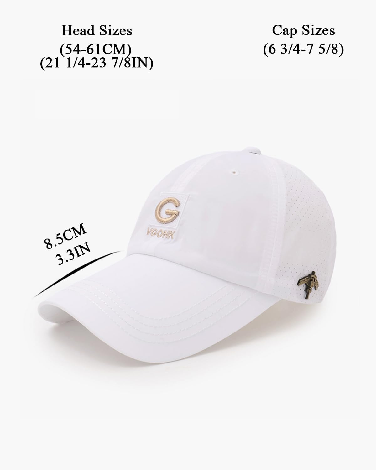 Hat Men's Summer New Fast Drying Golf Cap Baseball Cap Sunscreen Sun hat Women's Fashion (White)