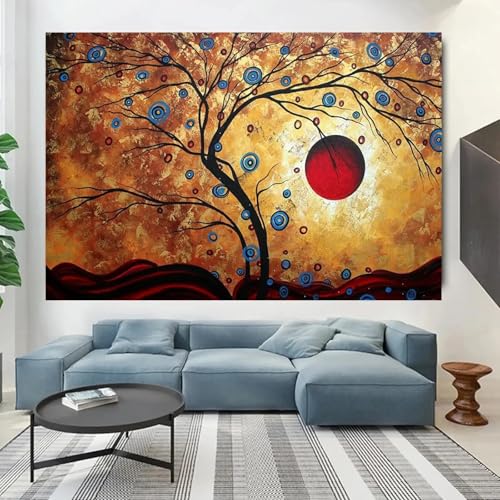 Affiches et impressions arbre abstrait coloré tableau mural toile