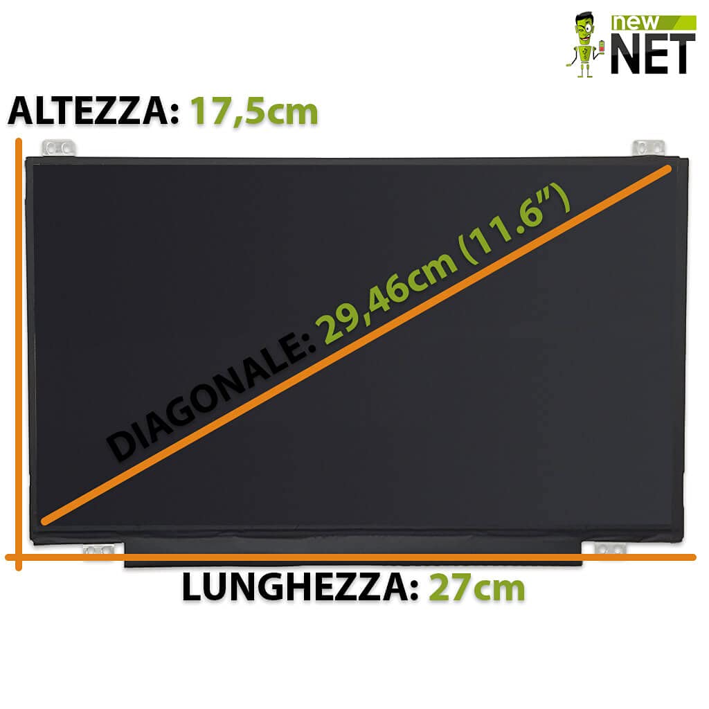 new net Pannello LCD - Schermo Monitor Display compatibile per B116XTN01.0 HW5A B116XTN02.1 B116XTN02.1 HW0A B116XTN02.2 HW1A [ 11.6 pollici HD - 1366 * 768-30 pin ]