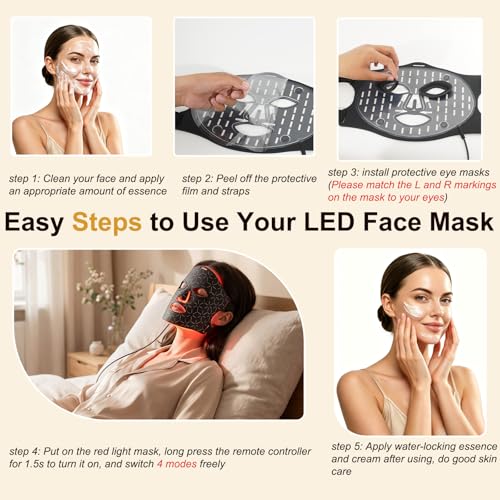 Red Light Therapy Mask for Face 850nm NIR 630nm LED Blue Red Light Mask - image 9