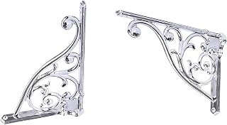 Heavy Duty Solid Stand,10 Inch 4 Pack Polished Chrome,Right Angle Wall Panel Support Bracket,Decorative Shelf Bracket,Heavy Duty Vintage,Wall Mount Support DIY - Shelf Hardware Included