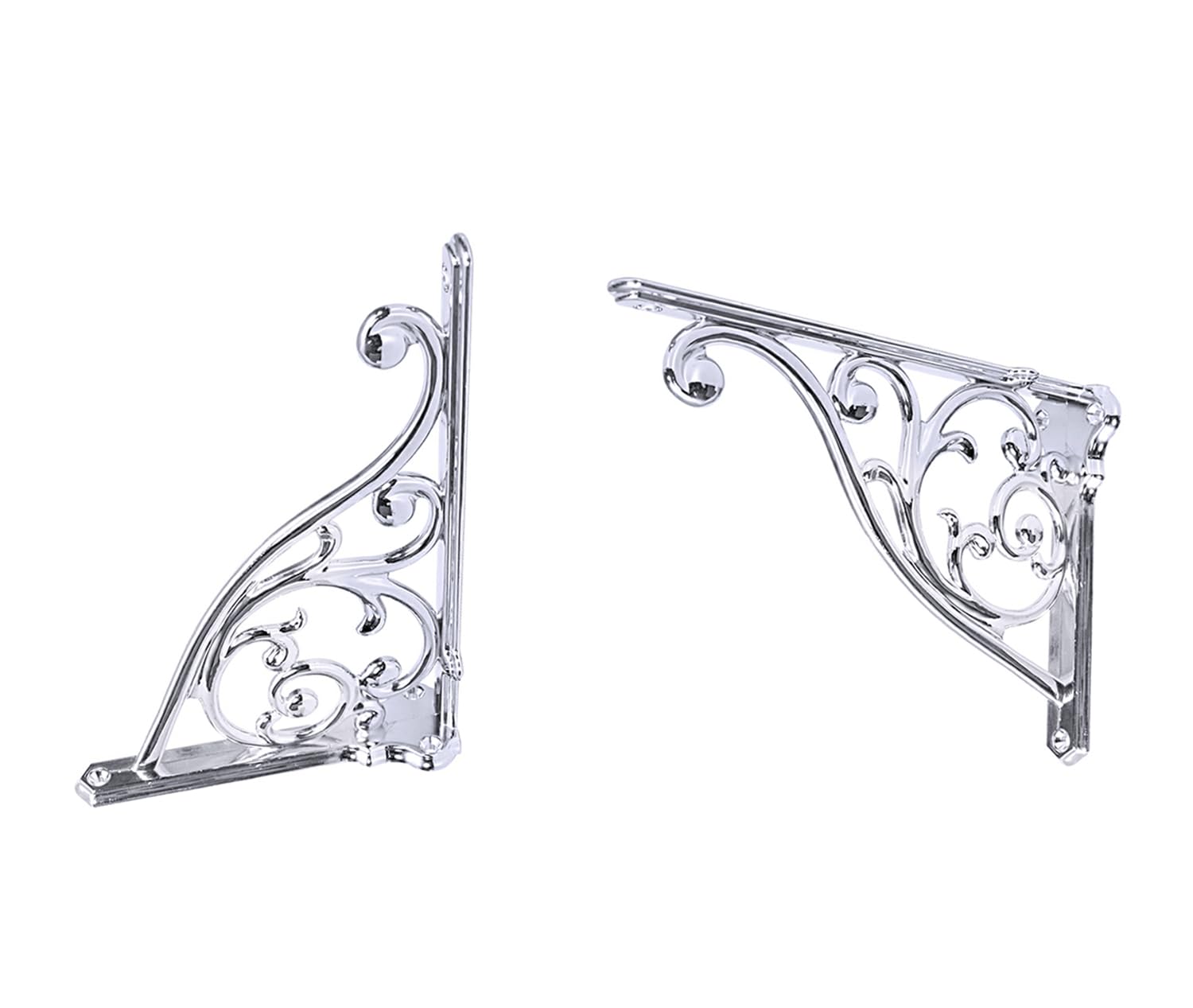 Heavy Duty Solid Stand,8 Inch 4 Pack Polished Chrome,Right Angle Wall Panel Support Bracket,Decorative Shelf Bracket,Heavy Duty Vintage,Wall Mount Support DIY - Shelf Hardware Included