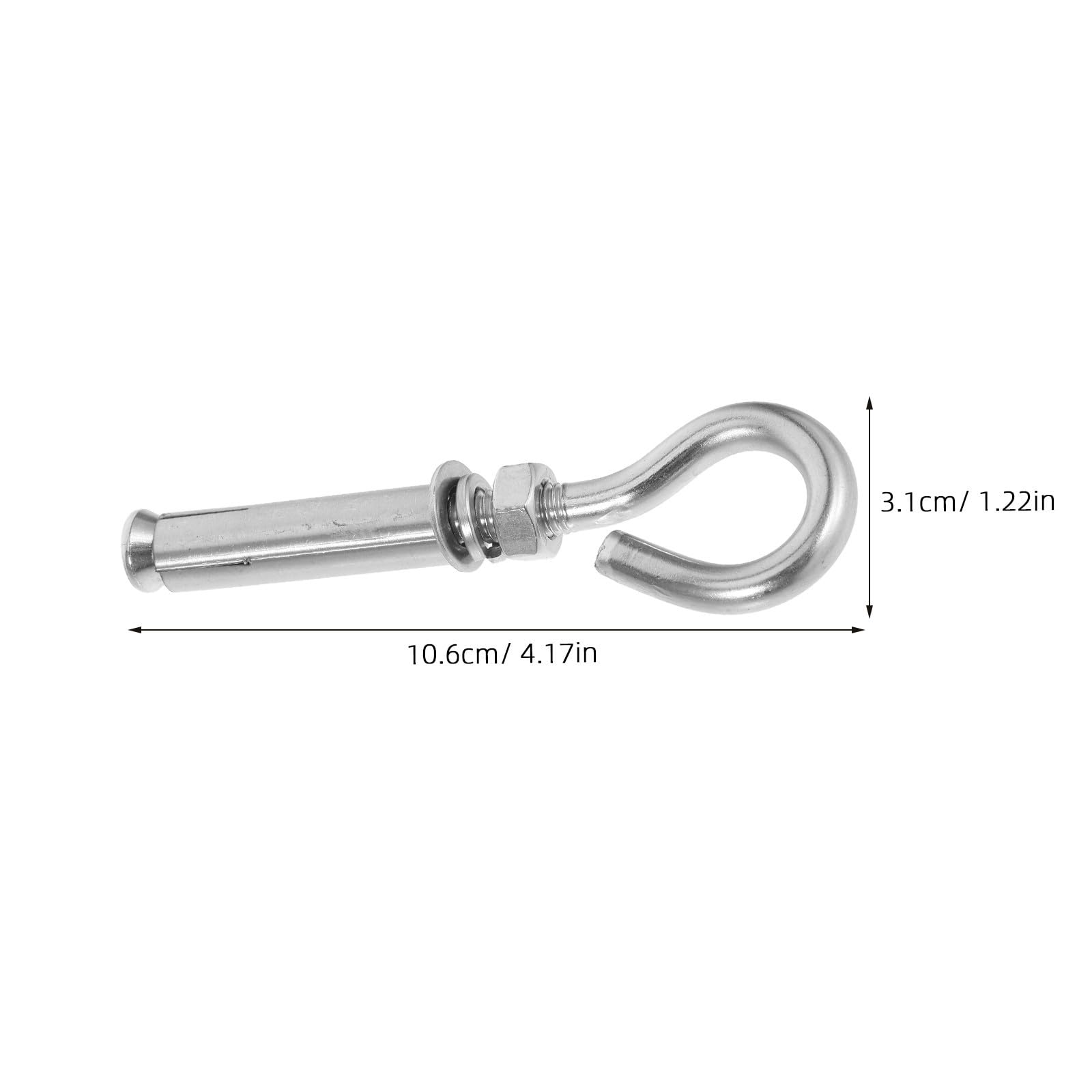 SOLUSTRE 20 Unidades Gancho de Acero Inoxidable M8 para Anclaje en Superficies de Hormigón y Mampostería Instalación Fácil y Superficie Lisa para Uso en Exteriores y Oficina