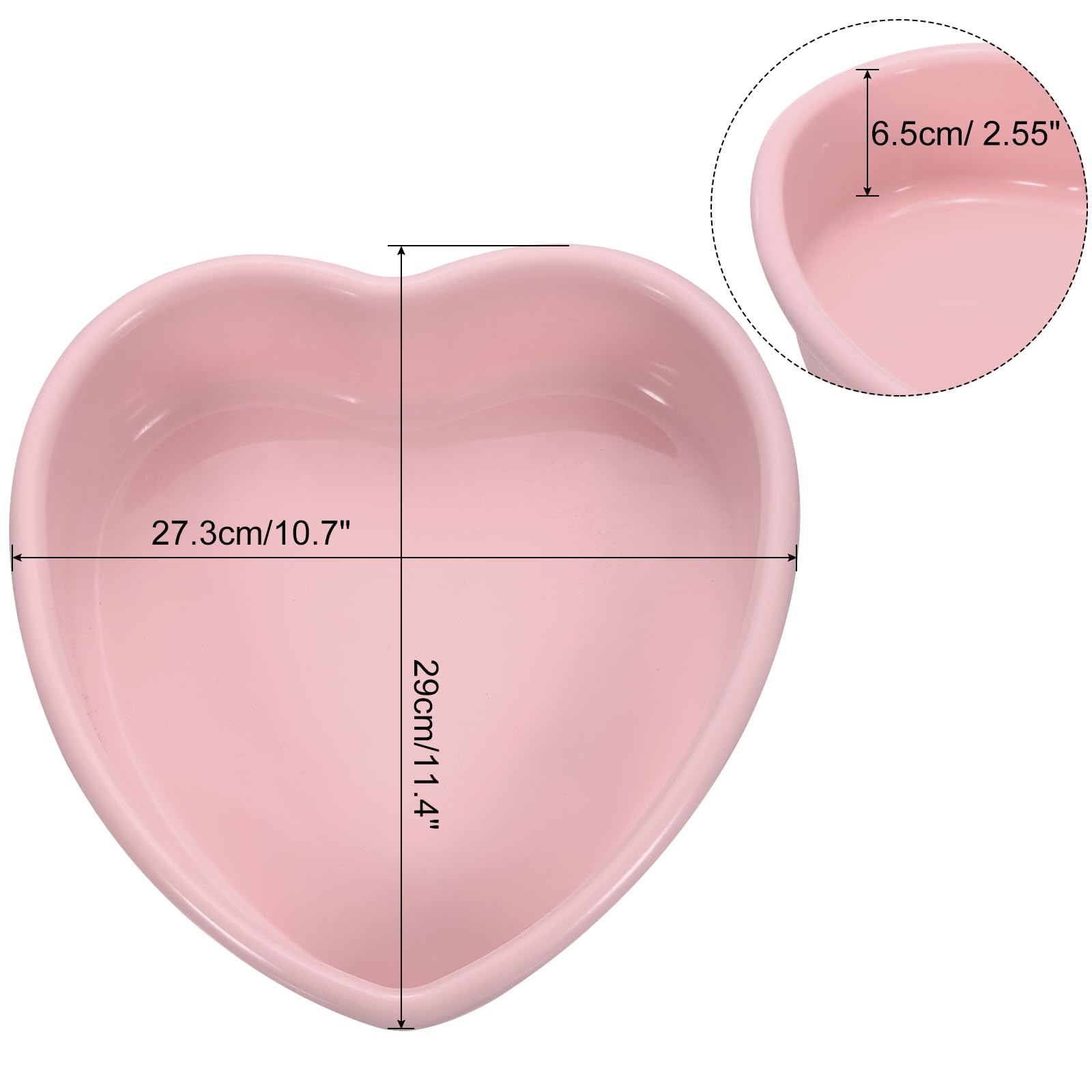 uxcell Lot de 2 moules à gâteau en silicone en forme de cœur, 30,5 cm, anti-adhésifs, pour gâteaux, muffins, gâteau au fromage, rose